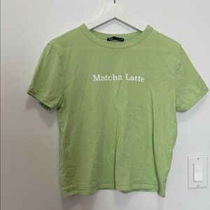Zara Green 'Matcha Latte' Short Sleeve Tee